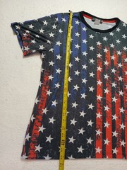 BROOKLYN CROSSING T-Shirt Mens XL Gray Distressed American Flag Short Sleeve