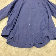 Ralph Lauren BLAKE XXL Blue Check Button-Down Shirt For 14Y+ Japan