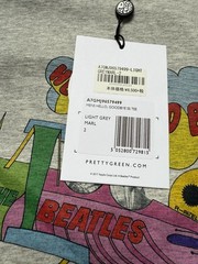 Pretty Green x Beatles Hello Goodbye T Shirt XS Extra Small Grey BNWT