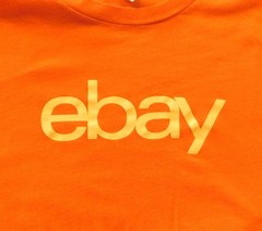 Ebay Logo T-Shirt Mens 2XL Orange Short Sleeve 100% Cotton Casual Tee