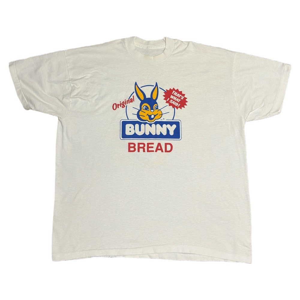 Vintage 90s Bunny Bread Promotional T Shirt 2XL Single Stitch Double Sided