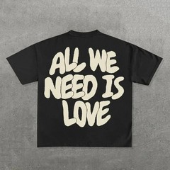 Men’s Hip Hop Graphic Print Oversized Cotton Round Neck T-Shirt Streetwear