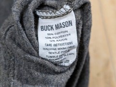 Buck Mason Men’s Large Tri-Blend Curved Hem T-Shirt Dark Grey Heather Crew Neck