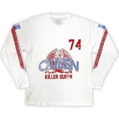 Queen ‘Killer Queen 74 Stripes’ White Long Sleeve T shirt – NEW OFFICIAL