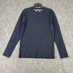 Denim & Flower Floral Ribbed Texture Casual Long Sleeve Top Mens S