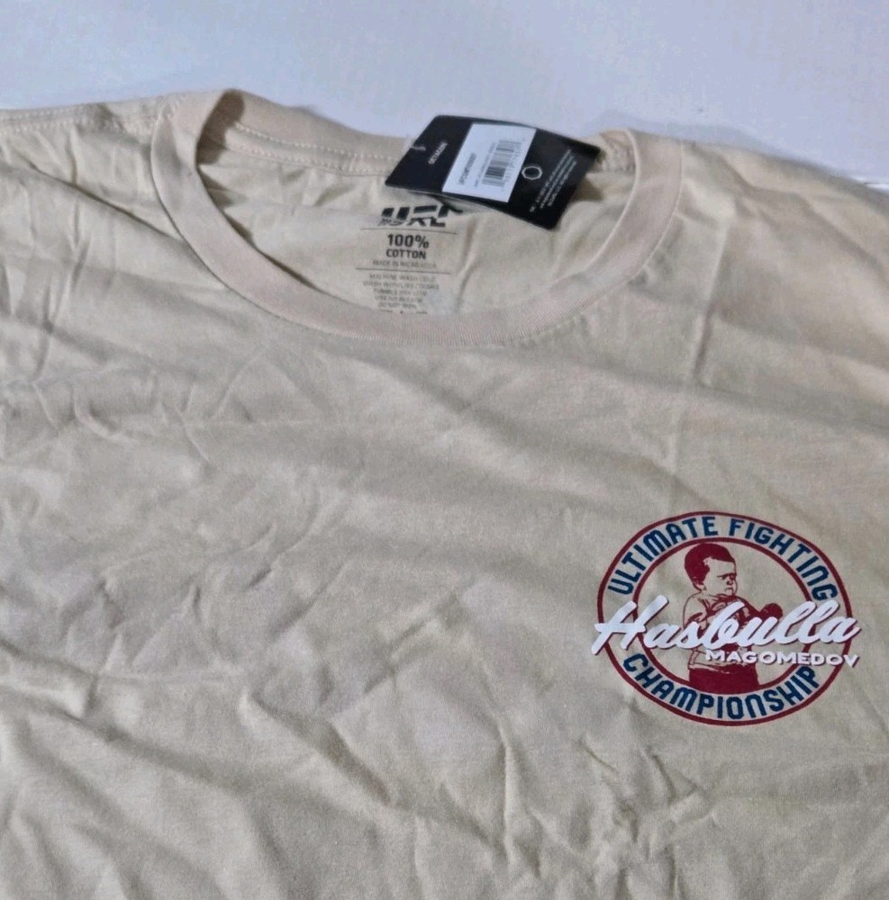 UFC Hasbulla Magomedov T-Shirt Size 3XL Beige The Legend Graphic Tee