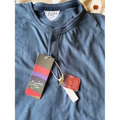 Sunday Joe Malibu Mens Large Slate Blue Short Sleeve Henley Shirt NWT Pre-Shrunk
