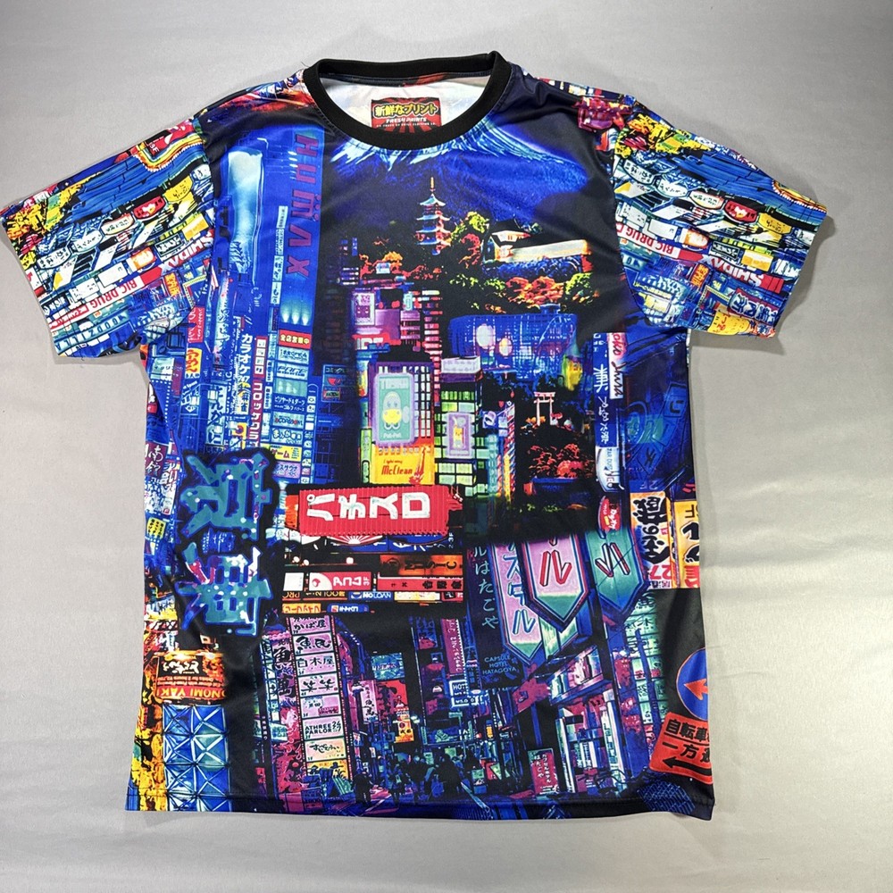 Drill Clothing Fresh Prints of Tokyo T-Shirt Mens Cyber Streetwear Neo-Noir Neon