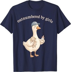 Outnumbered By Girls Funny Dad Goose Family Life T-Shirt