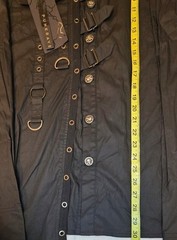 PUNK RAVE Men’s Punk Personality Asymmetric Shirt Slim Fit Casual Black Shirts