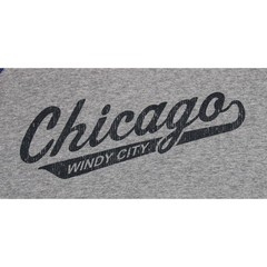 Jezees Blend Chicago Windy City Baseball T-Shirt Mens XL Gray Blue Raglan