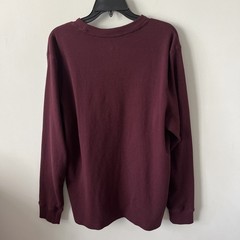 Men’s Thermal Waffle Knit Shirt XL Burgundy Crewneck Layer Banded Cuffs Workwear