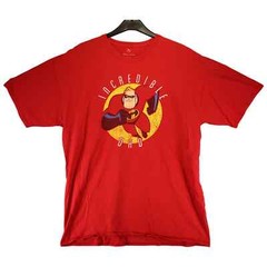 Disney Pixar Mens T-Shirt Size 2XL Red Short Sleeve Crew Neck Cotton Polyester