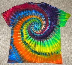 Handmade Ice Tie Dye T-Shirt XL Mens Womens Soft Cotton Blue Red Green. spiral