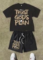 Trust God’s Plan Men’s 2‑Piece Outfit Set T‑Shirt and Shorts