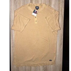 Dockers Henley Yellow Vintage Pullover TShirt Large NWT