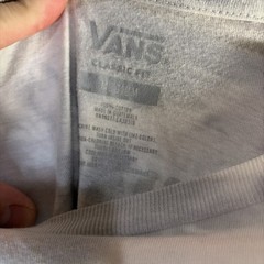 Vans T-Shirt Size Small Tie Dye Gray/White Graphic Logo Long Sleeve Classic Fit