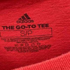 Adidas The Go-To Tee Men Small Red Big Black Logo Casual Comfort Breathable