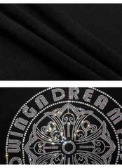 New Fashion Trend Rhinestone Summer Short Sleeve Luxury Men Streetwear T-Shirt