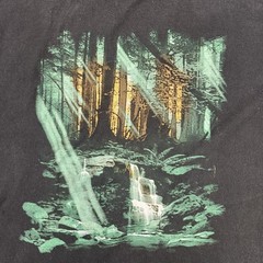 Vintage Trees of Mystery Shirt Mens XL Forest Waterfall Nature Made USA 90s