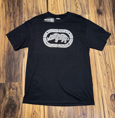 Ecko Unltd. Black Logo Graphic Print Crew Neck Cotton Knit T-Shirt Men L