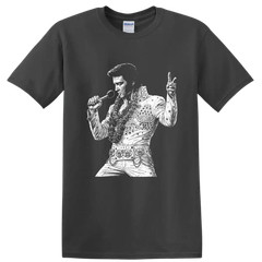 Elvis Presley King of Rock and Roll T Shirt Silhouette Portrait Music Tee