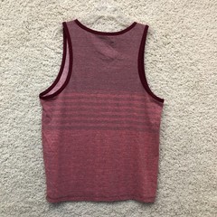 Hurley Tank Shirt Large Adult Red Striped Sleeveless Pocket Pullover Casual Mens