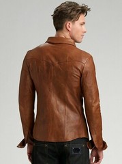 BEST SELLING New Men’s ANTI Brown Shirt 100% Real Lambskin Style Slim Fit Shirt