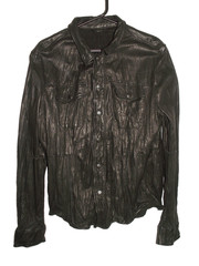 Men’s All Saints LORRIMER LEATHER SHIRT jacket overshirt XL (ref69)