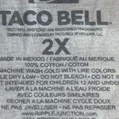 Taco Bell Mens Size 2X White 90s Retro Geometric Graphic Short Sleeve T-Shirt