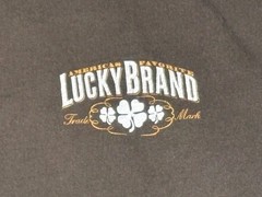 Lucky Brand T Shirt Men No Tag Brown Graphic Print Americana Distressed Workwear