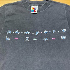 Vintage 90s Newport Blue Spellout Logo Fish Graphic T-Shirt USA Made – Medium