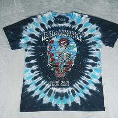 Grateful Dead & Company Liquid Blue 2021 Tour T Shirt Blue Tie Dye Size Medium