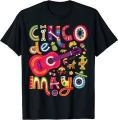NEW LIMITED Cinco de Mayo, Mexican Taco Guitar Fiesta T-Shirt – MADE IN USA