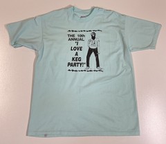 Vintage Keg Party T Shirt Sz L/XL Single Stitch USA Hipster Funny Beer 80s