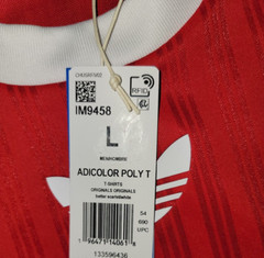 NEW MEN’S ADIDAS ORIGINALS TREFOIL POLY TEE SHIRT ~SIZE LARGE #IM9458 RED