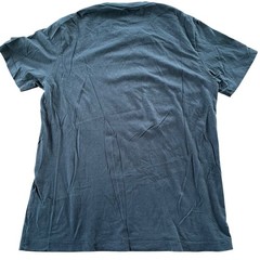 True Religion Metallic Screen Print T-Shirt Black Silver Sz MED Cotton