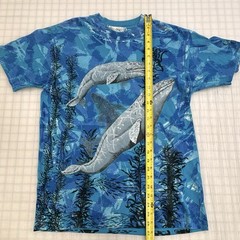 Vintage 90s Nature Tie Dye Ocean Humpback Whale Catalina Island Shirt Size M