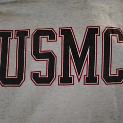 Vtg 1990’s US MARINE CORPS T-shirt Eagle Globe Anchor emblem grey/red USMC Lg
