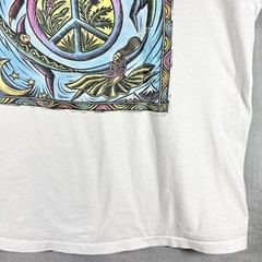 Vintage Human-i-Tees T Shirt World Peace Single Stitch XL White 90s Y2K Original