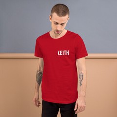 Keith Classic Rock T-Shirt, Red, Keith Moon, Keith Richards, The Who, 80s, Retro