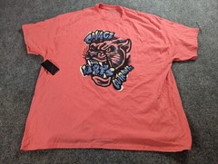 Outrank Brand T-Shirt Size 2XL Salmon Pink Savage Vibes Panther Graphic Tee