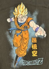 Dragon Ball Z Men’s T-Shirt Black, Graphic Print, Goku Super Sayian Anime Size S