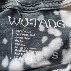 Wu-Tang Clan Bleach Wash Graphic T-Shirt Mens Small Black Yellow Logo Hip Hop