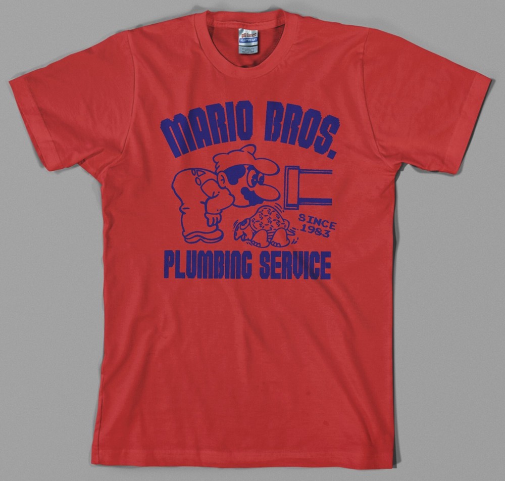 Super Mario Bros T Shirt 1983 plumbing video game nintendo nes arcade retro gift