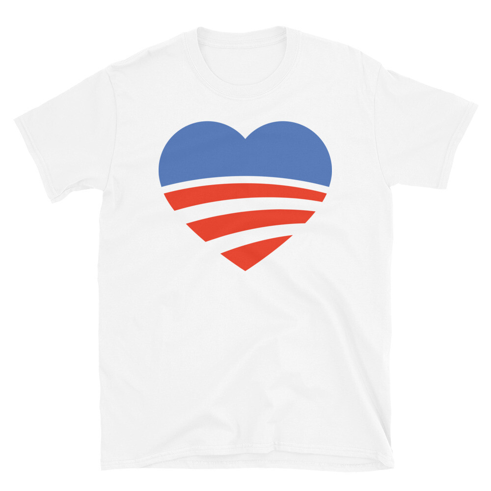 44th US President Barack Obama Heart Logo Short-Sleeve Unisex T-Shirt