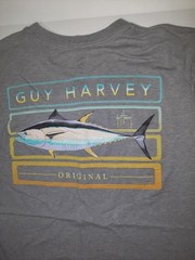 Guy Harvey Yellowfin Tuna Fishing T‑Shirt Men’s Medium Gray Graphic Ocean Tee