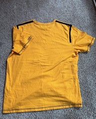 Heavyweight Nautica Jeans Company Yellow Solid Crew Neck Short Sleeve Tee L