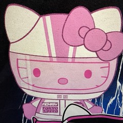 Sanrio Hello Kitty Tokyo Speed Racer Black T-Shirt Adult Unisex 2XL Colorful