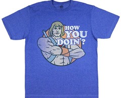 DC Comics Freeze He-Man Men’s Distressed How you doin? Heathered Blue – NEW